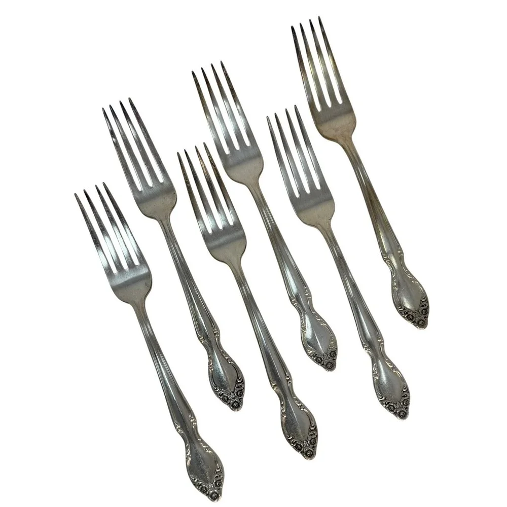 6 Vintage Lady Densmore Silverplate 7.5